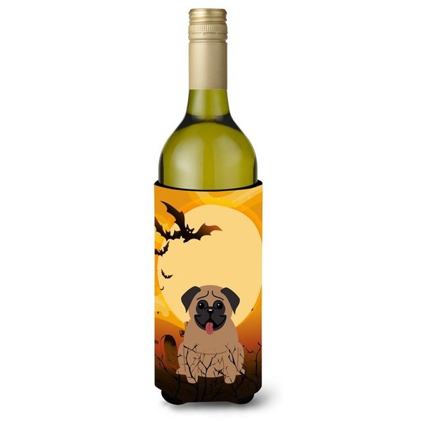 Carolines Treasures Halloween Pug Brown Wine Bottle Beverge Insulator Hugger BB4271LITERK